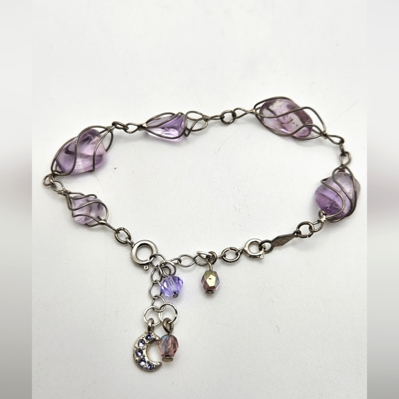 ๐ข3/$19๐ข Amethyst 14KGODG Wire Wrapped Bracelet Small Size 6.75 Inches - Picture 7 of 8